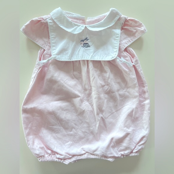 Janie and Jack pale pink romper with Bunny 12-18 months - Picture 1 of 3